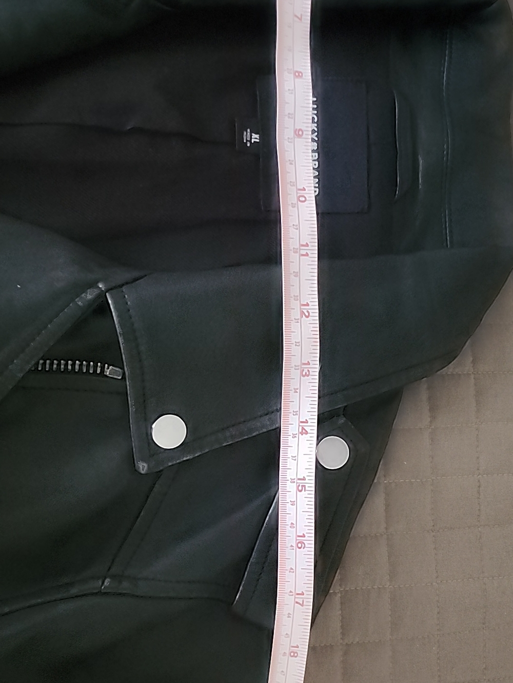 Lucky Brand Genuine Black Leather Asymmetrical Moto Jacket - Picture 11 of 12
